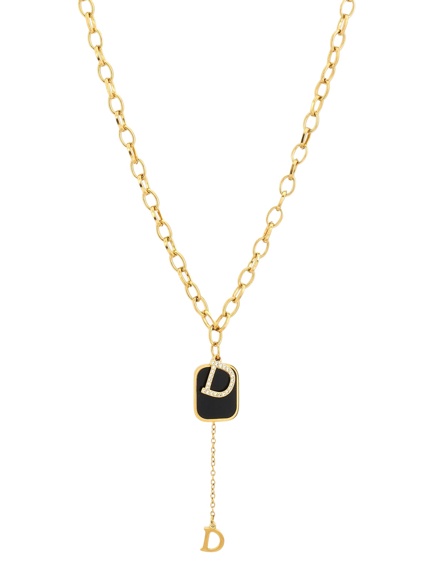 Gold-Plated Initial Pendant Necklace