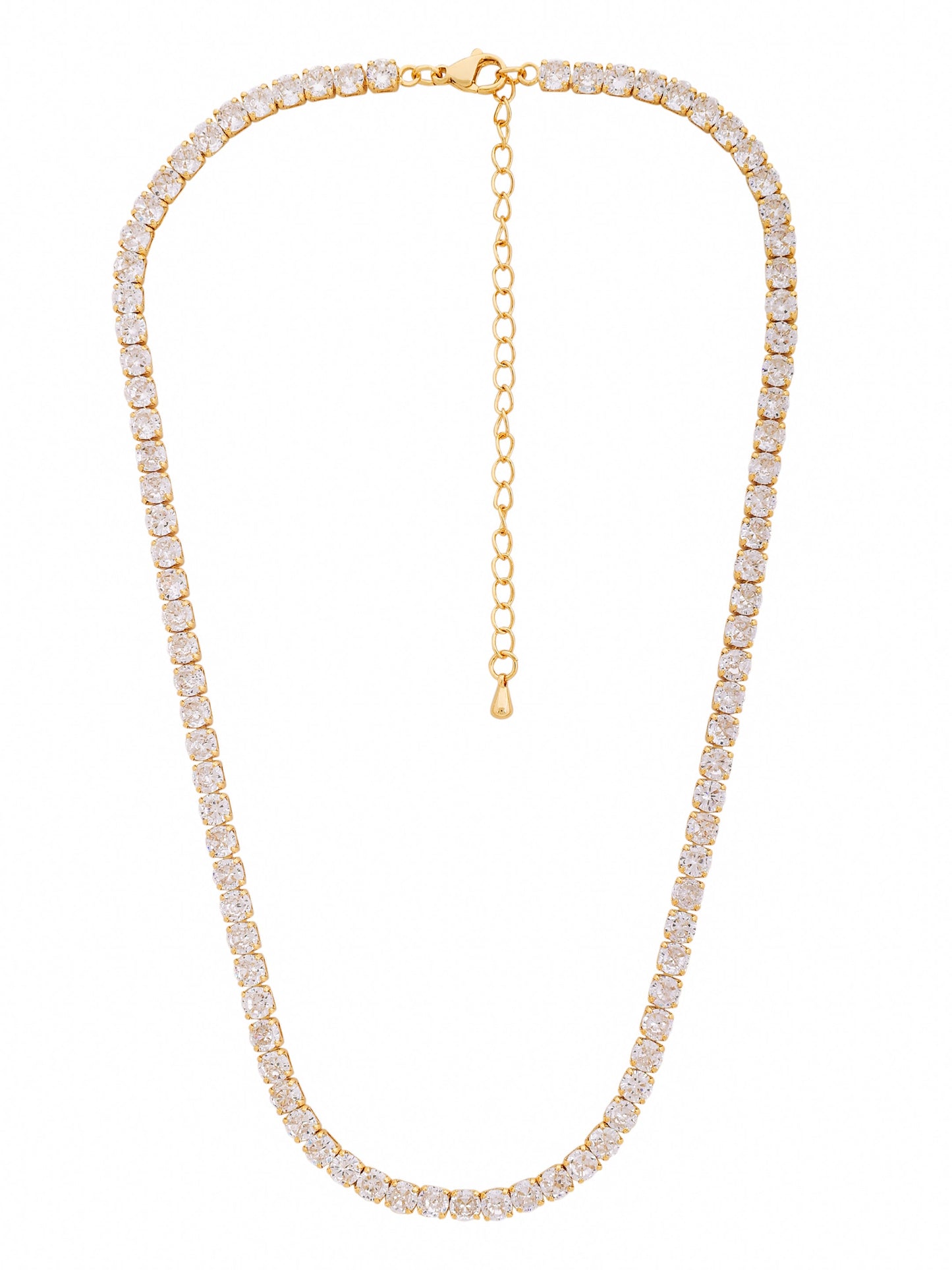 Round Cut CZ Tennis Chain Necklace