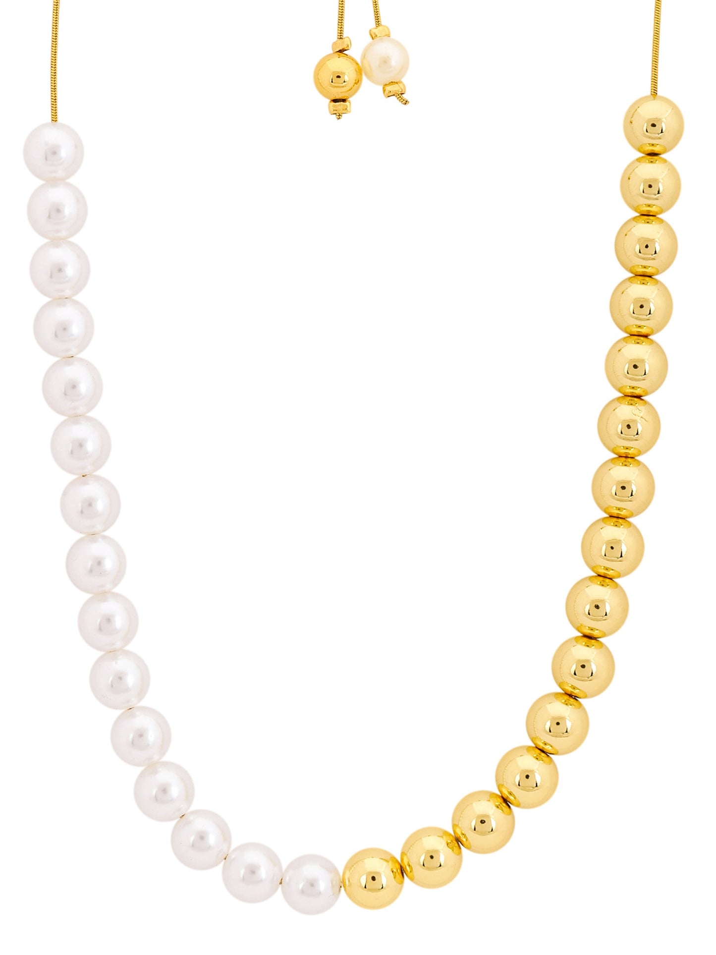 Gold-Plated and Pearl Bead Necklace