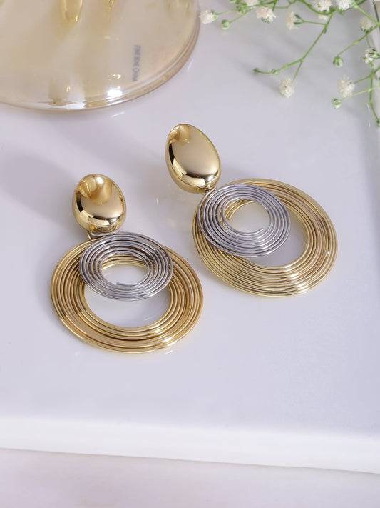 Gold & Silver Spiral Hoop Earrings