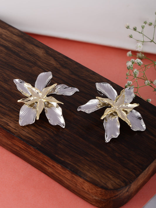 Gold & Silver Flower Earrings