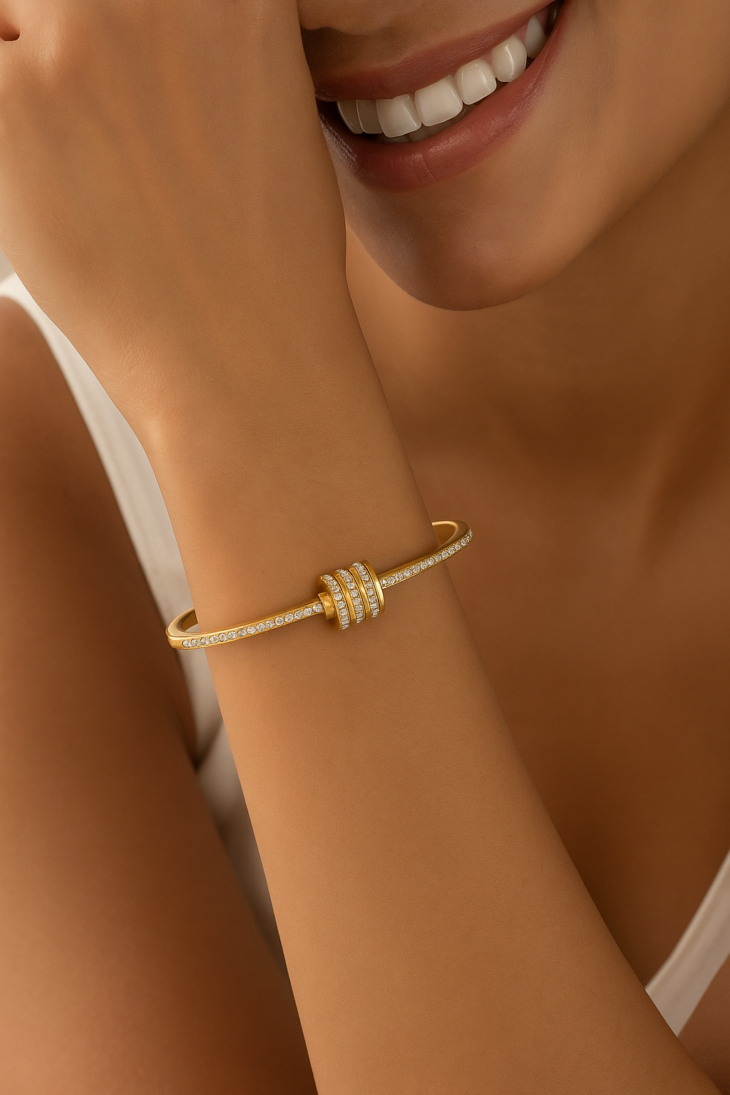 Radiant Crystal Bar Slider Bracelet