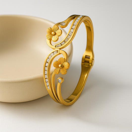 Blooming Grace Gold Bangle