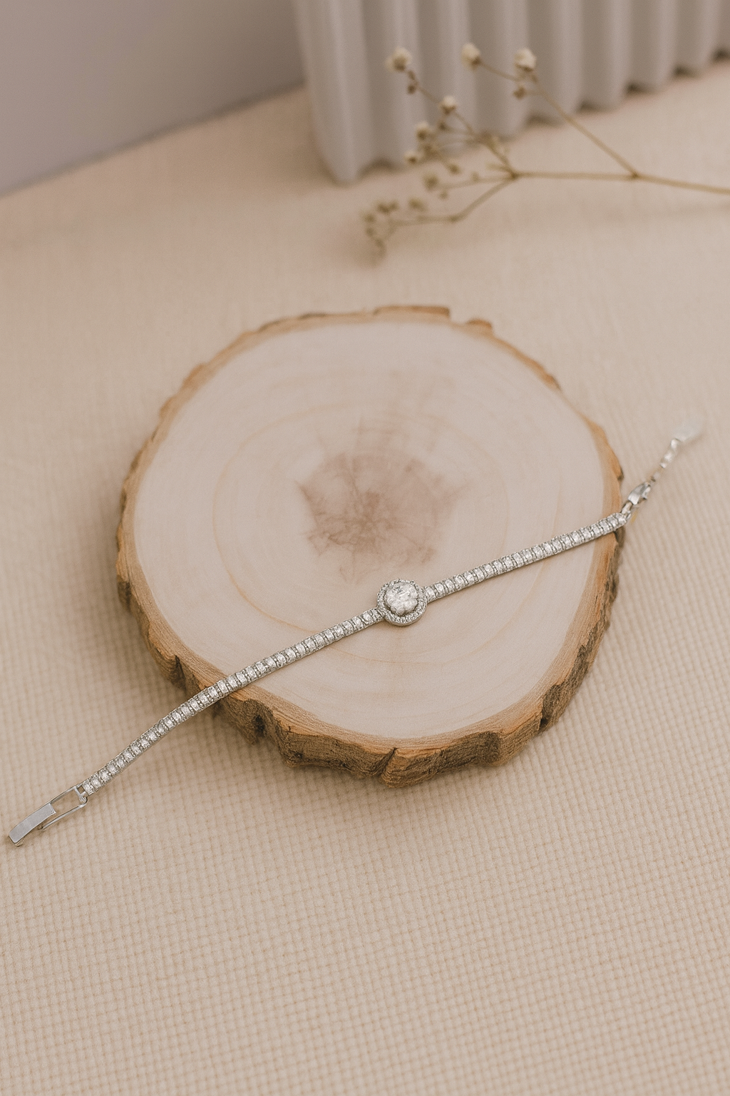 American Diamond Halo Charm Bracelet